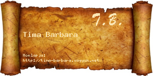 Tima Barbara névjegykártya